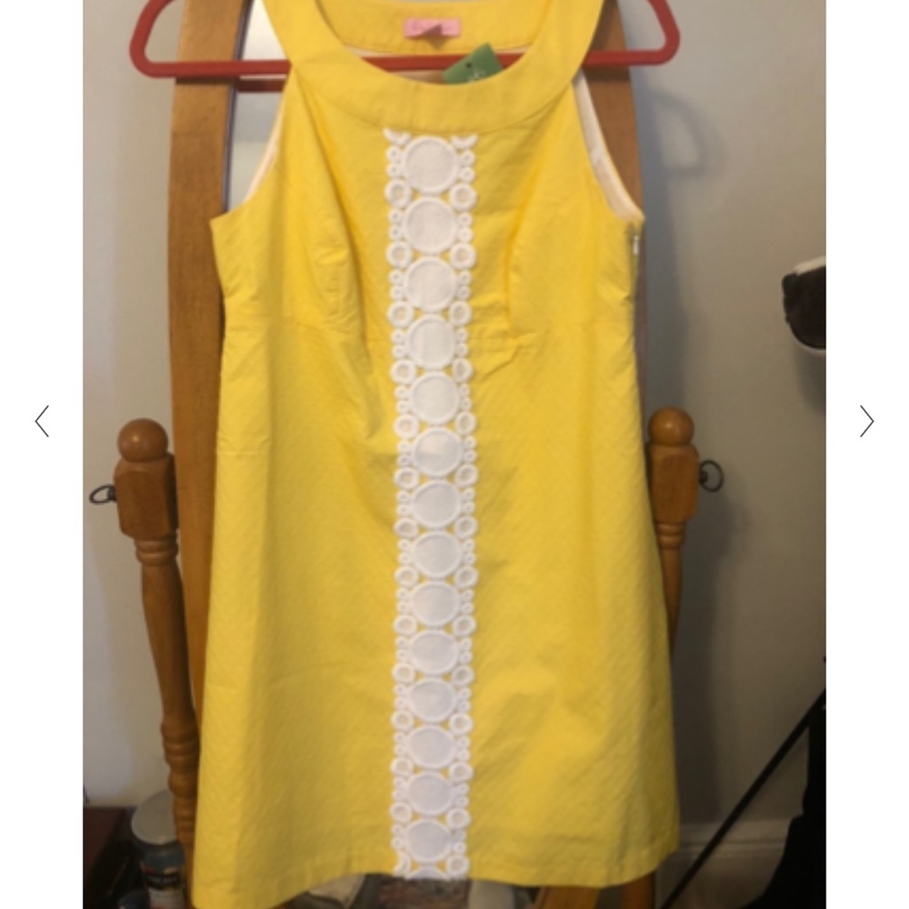 NWT Lilly Pulitzer Jacqueline Yellow Embroidered Lace Applique Dress resort - Picture 3 of 10